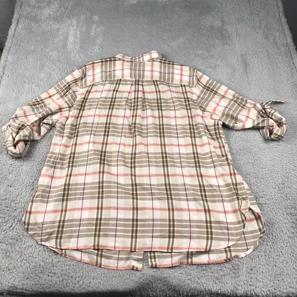 LRL Ralph Lauren Shirt Womens 3X Plaid Convertible Sleeve Button Blouse NEW NWT - Picture 6 of 8